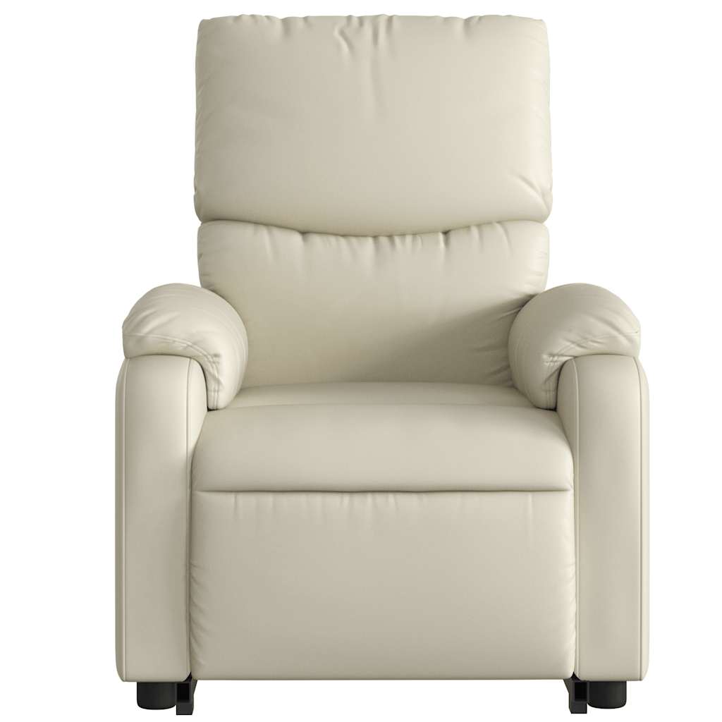Fauteuil inclinable électrique crème similicuir - 9