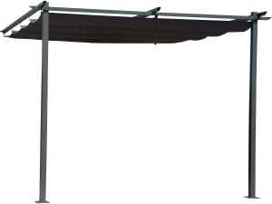 Pergola adossée avec toit rétractable - 3 x 3 m - Gris anthracite