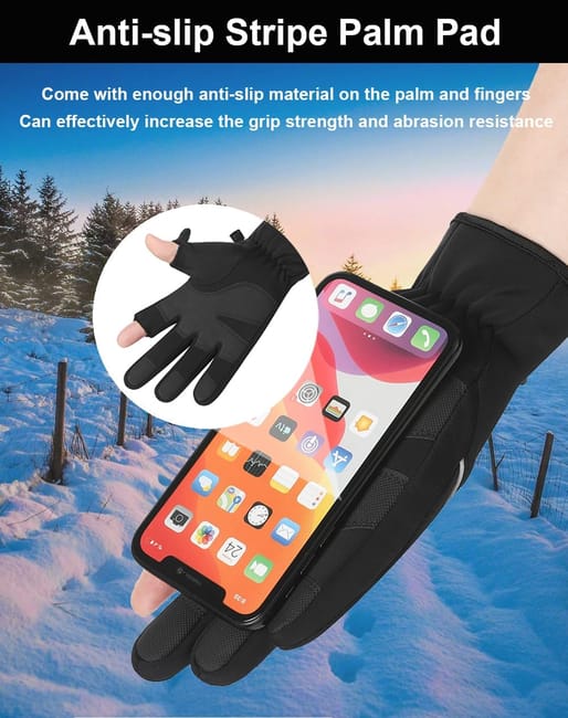 Gants d'hiver à écran tactile, gants chauds imperméables et coupe-vent, gants de course à pied, de cyclisme et de conduite, XL - 3