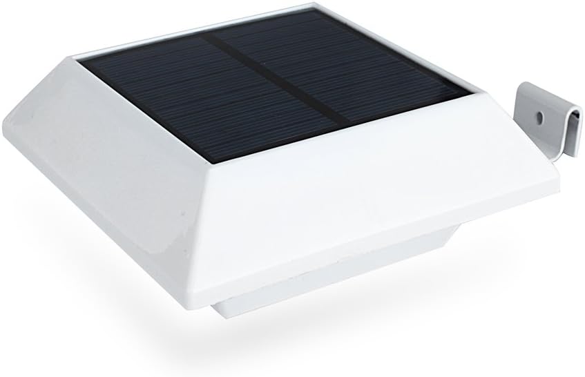 Oświetlenie rynnowe solarne zewnętrzne (1 opakowanie), 6 diod LED, wodoodporne, bezprzewodowe, trwałe, solarne oświetlenie rynnowe do ogrodu, na pati