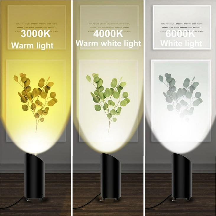Set di 2 proiettori LED 5W - 3 temperature, intensità 10-100%, supporto e telecomando, ideale per piante e decorazioni - 3