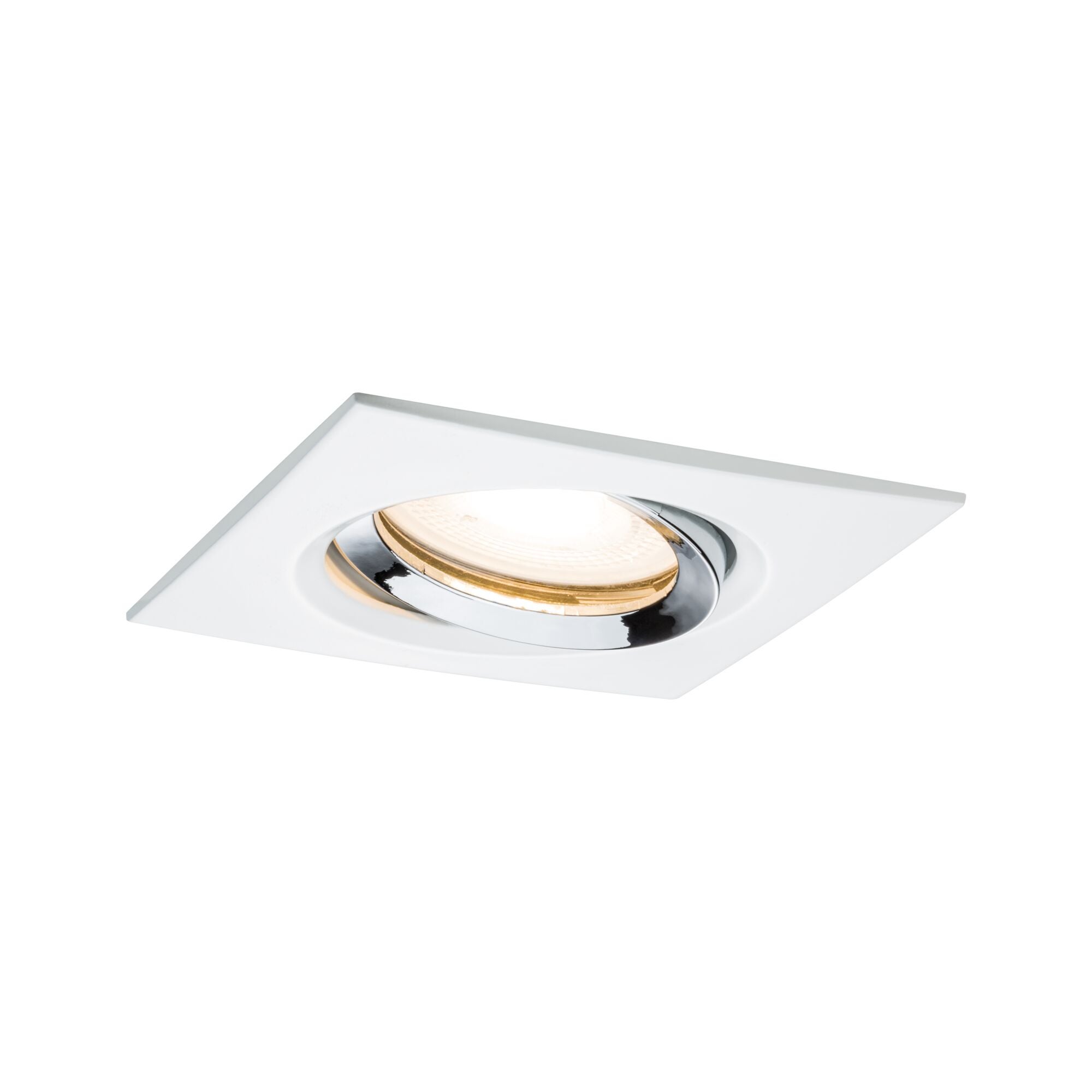Spot encastré Nova Plus orientable IP65 carré 93x93mm 30° GU5,3 / GU10 max. 35W 230/12V gradable Blanc dépoli Chrome - 2