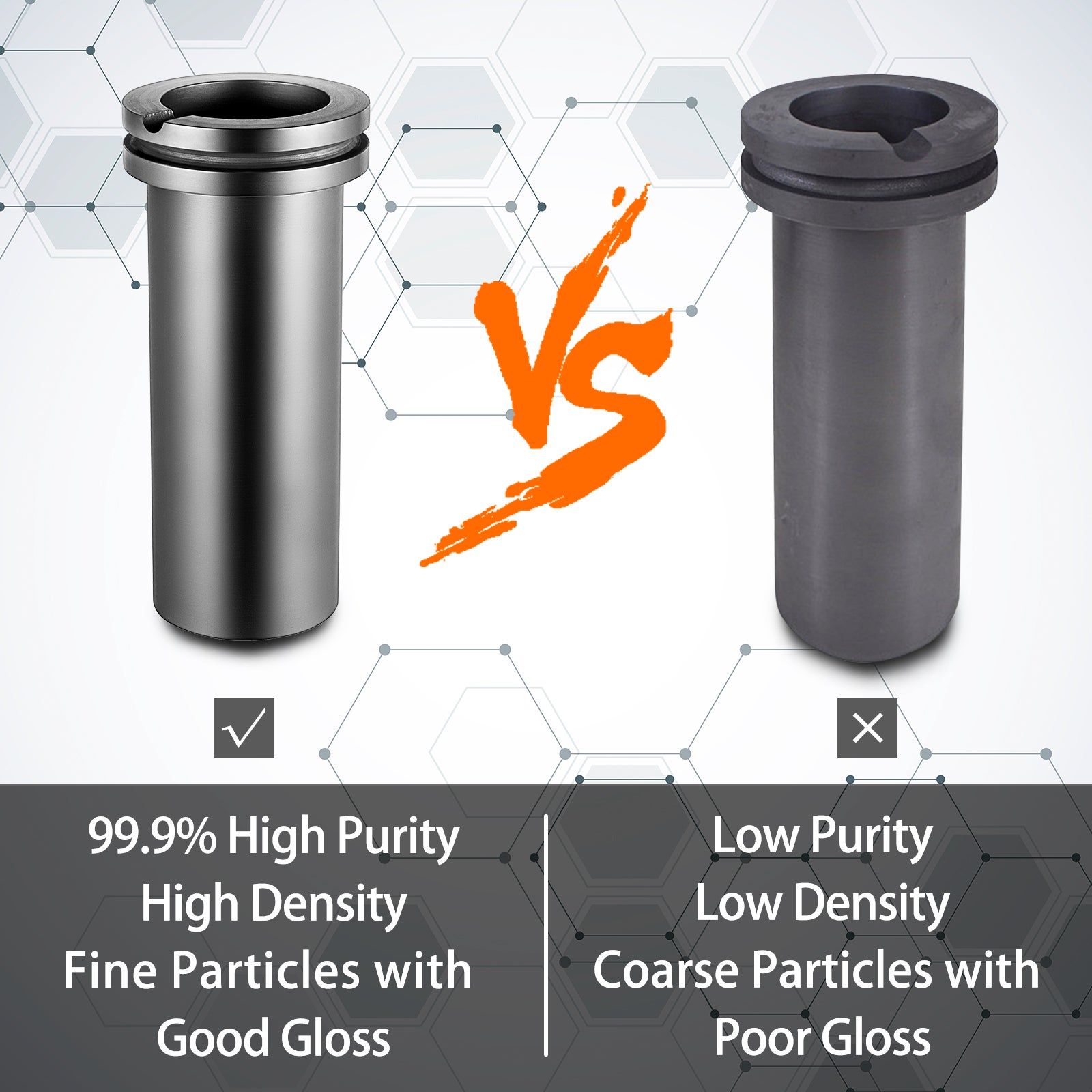 Crogiolo In Grafite Alta Purezza 2kg - Per Fusione Metallia Alta Temperatura E Resistenza Termica - Foto 3