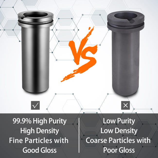 Crogiolo In Grafite Alta Purezza 2kg - Per Fusione Metallia Alta Temperatura E Resistenza Termica - Foto 3