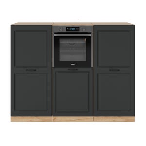 Vicco Cuisine R-Line, Noir Haute Brillance, 140cm sans PT, adapté à Une Extension Flexible avec d'autres modules