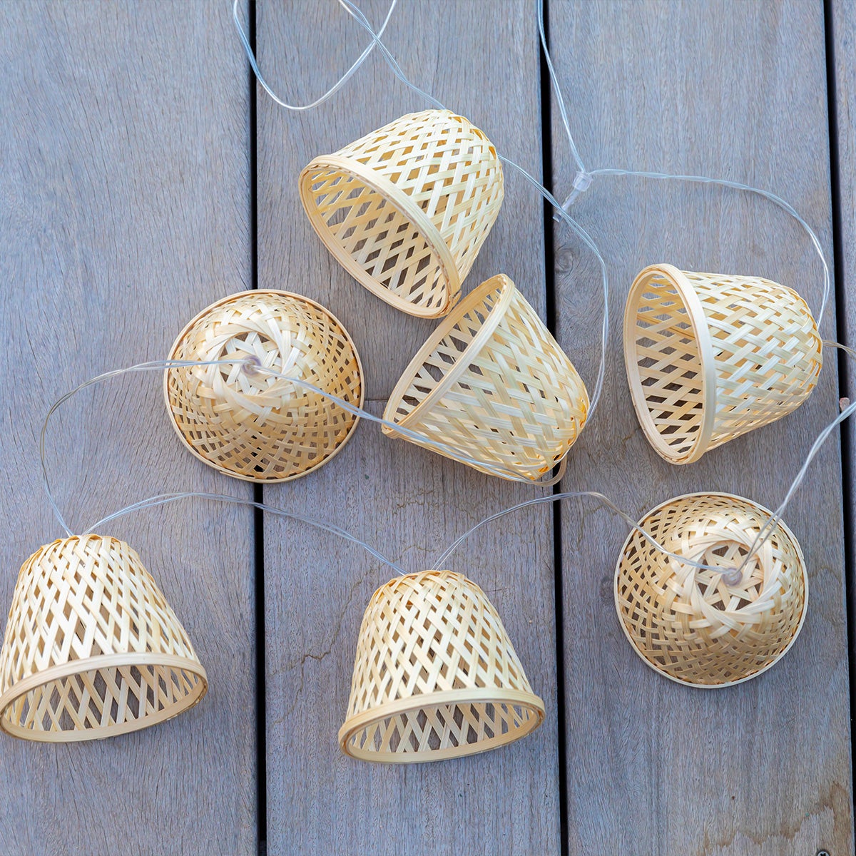 Chill Hybrid Bamboo Solar String Lights, 10 lâmpadas, 3,8 m - 7