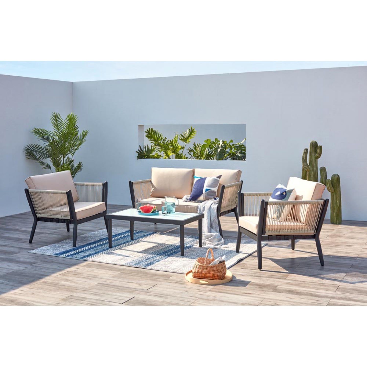 Salon de jardin en Aluminium Beige 4 personnes - 5