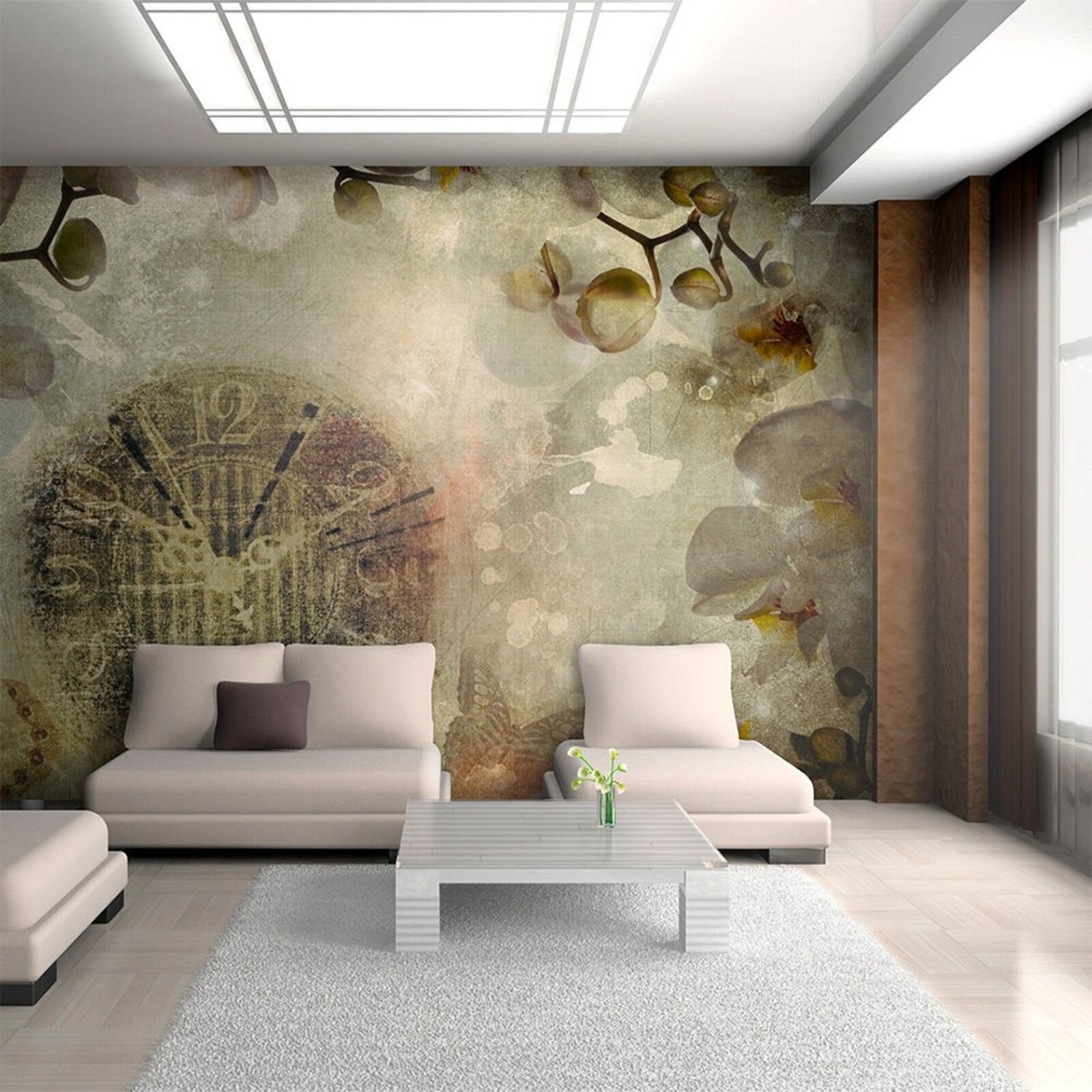 Papier peint montre vintage - 250 x 193 cm | Leroy Merlin
