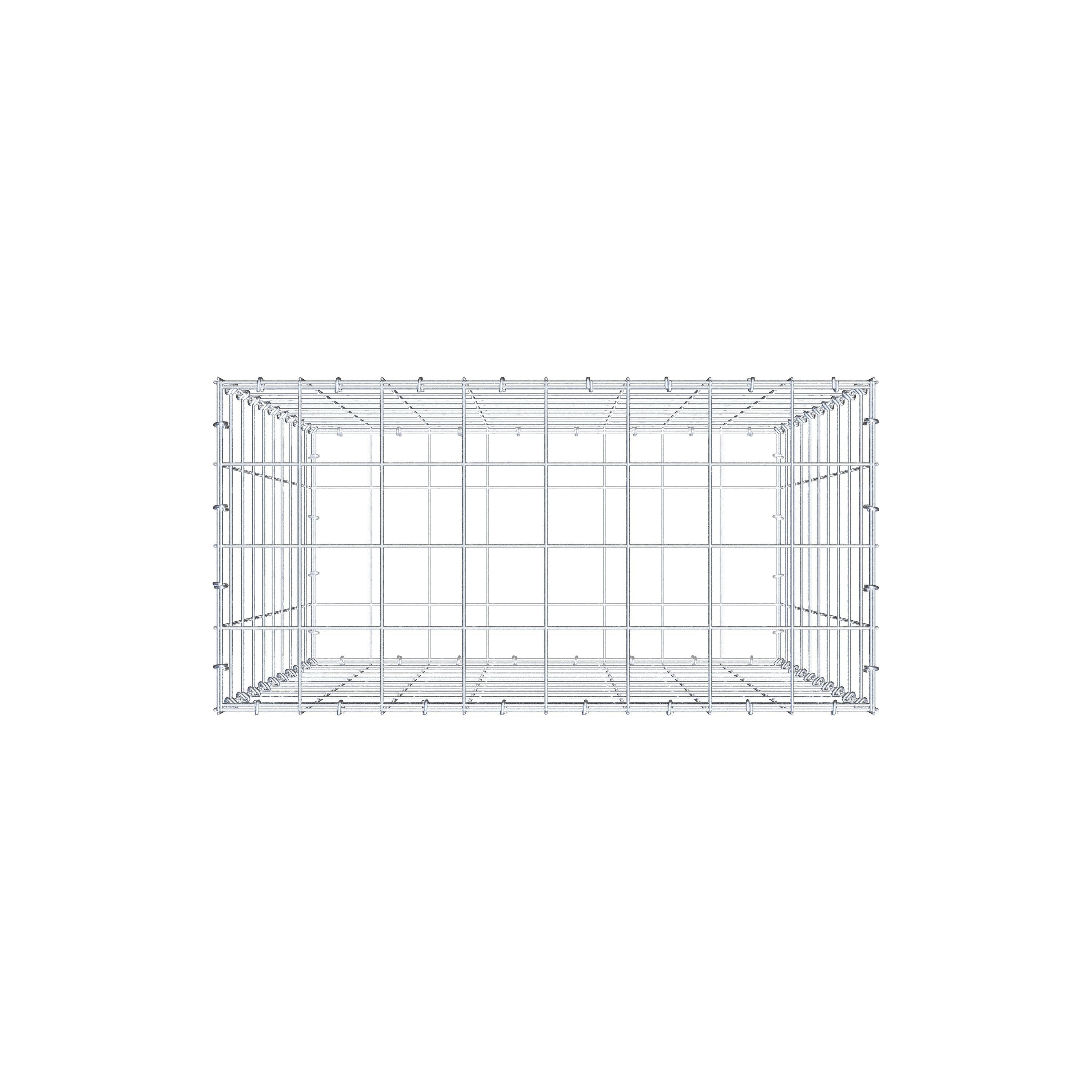 Gavión de acero galvanizado 100x80x40cm (LxAxP), malla 10 x 10cm, Anillo en C, jaula metálica para muro o jardín - 8