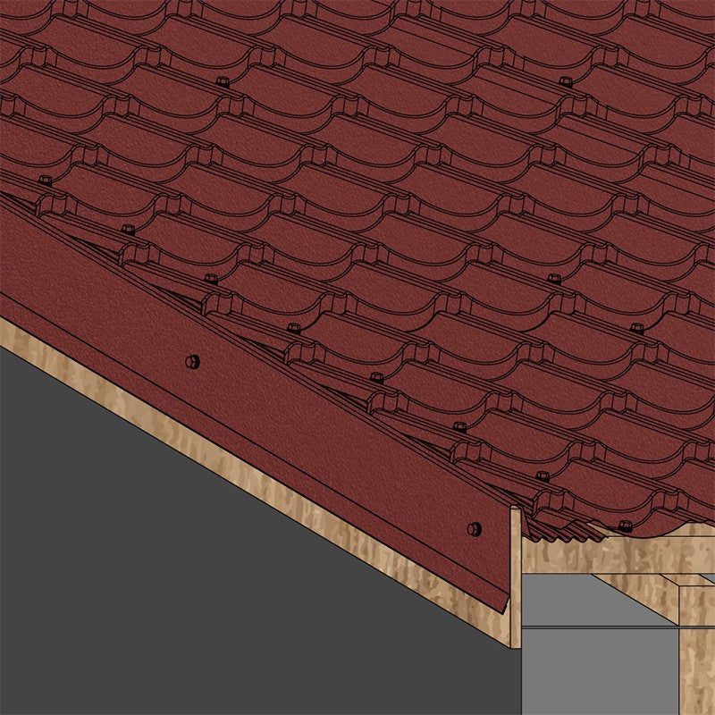 Rive ajustable pour tôle tuile BACACIER Tuile R® | 1200 mm Longueur Brun mat - 2