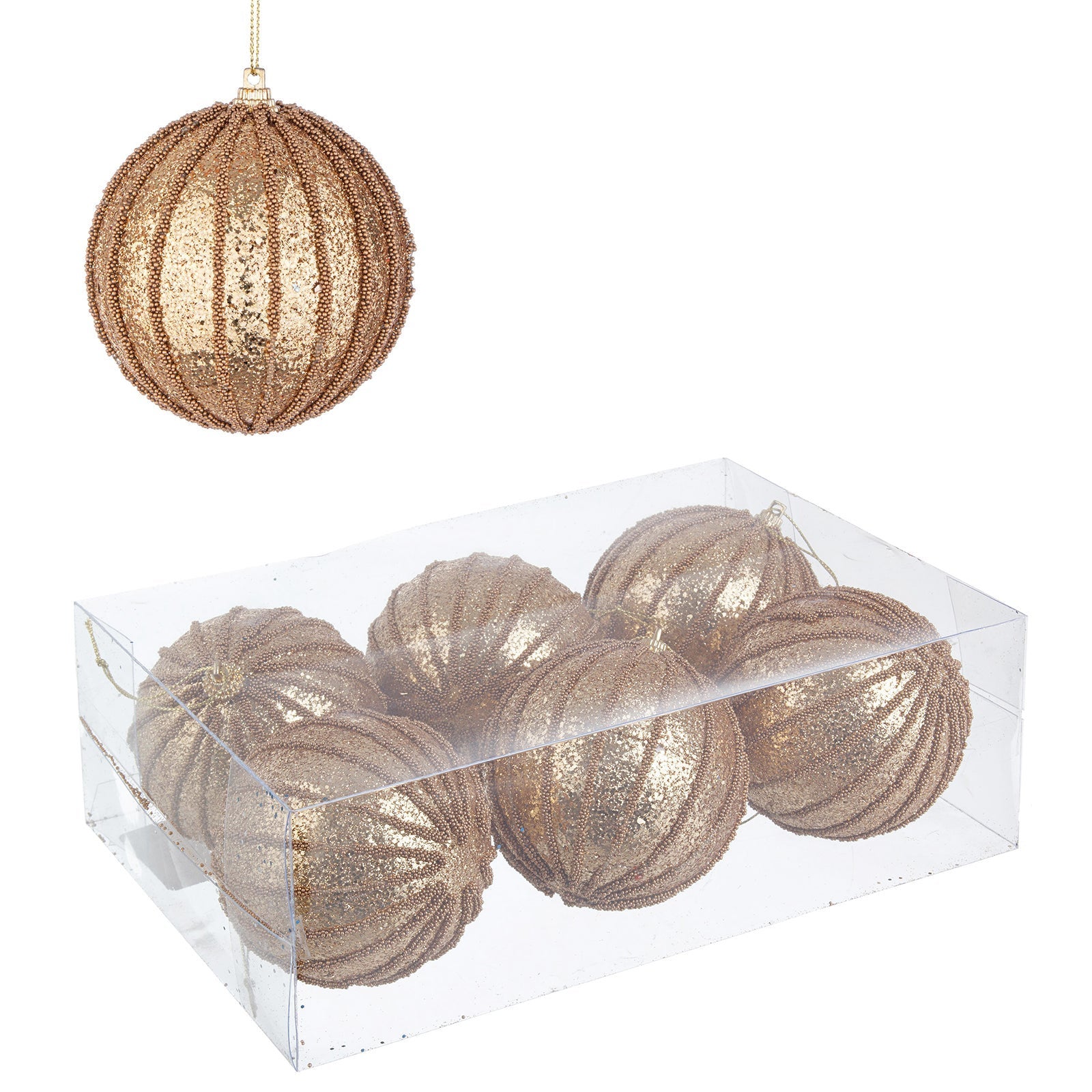 7 Boules De Noël Or Thermocollantes - 5 Cm - Pour Scrapbooking & Déco