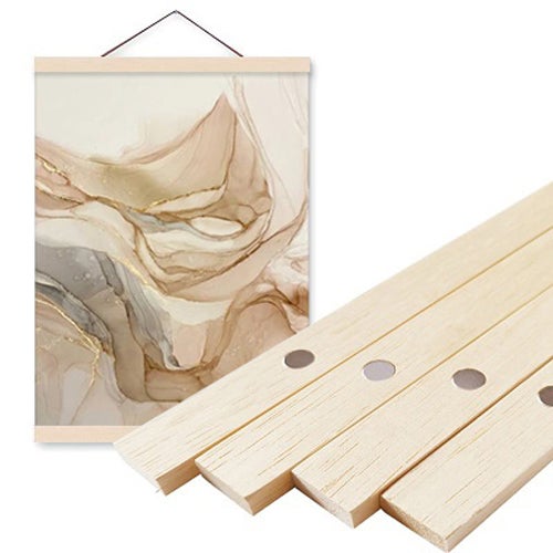Cadre Photo Magnétique En Bois - 4 Barres Aimantées - 7 Tailles (dont 30 Cm) - Changeable Facilement