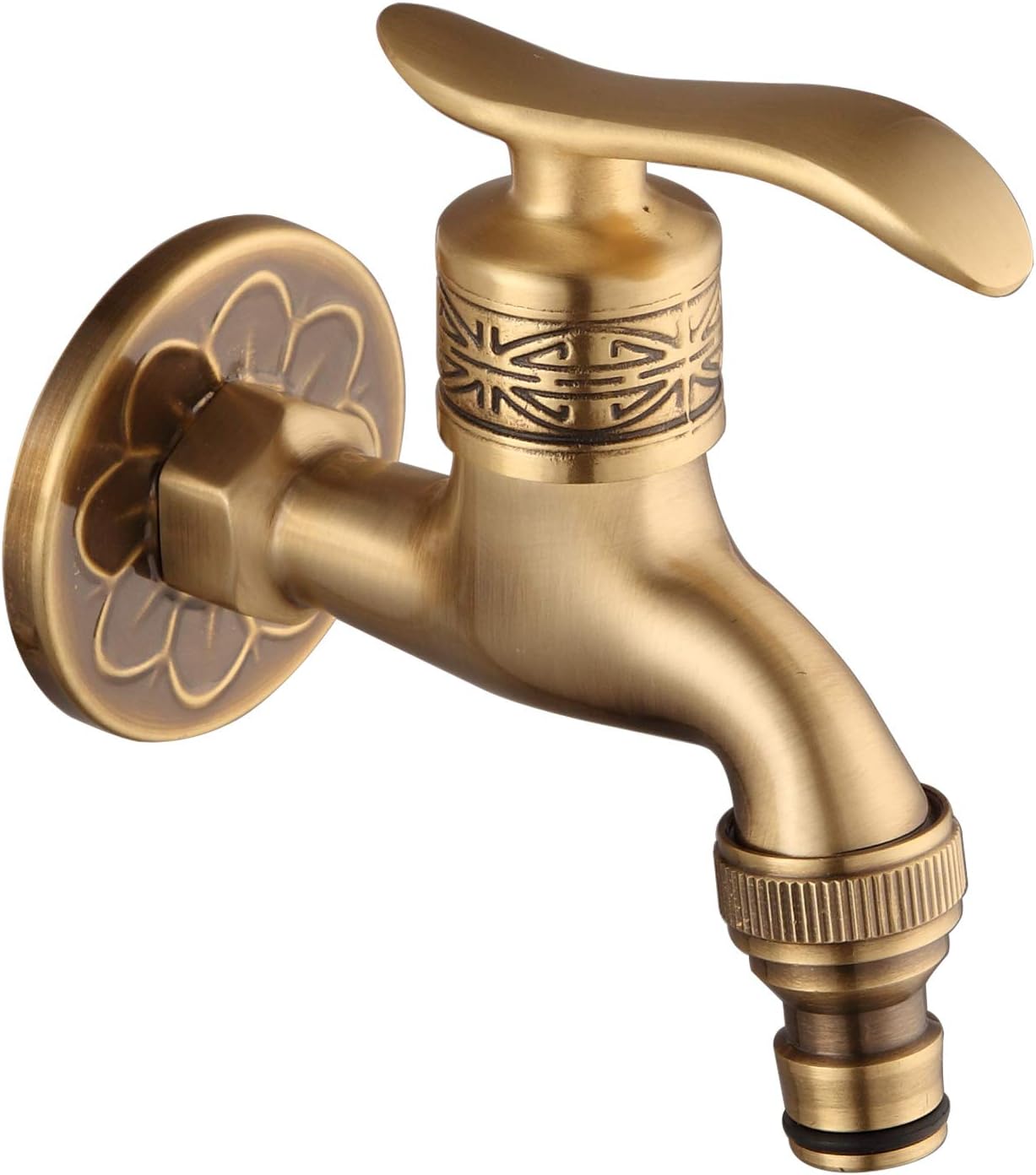 szt. Antyczny mosiężny kran z zimną wodą, uchwyt ścienny do pralki, do łazienki