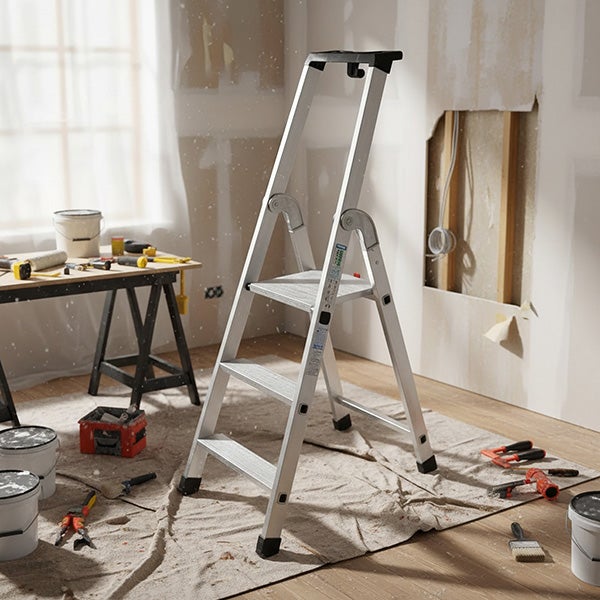 Echelle Domestique Marches Carrées Aluminium 4 Facal - 6