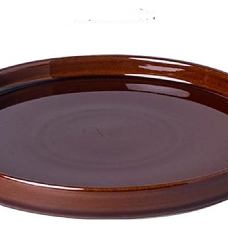 Brązowa ceramiczna tacka na doniczki, średnica zewnętrzna 13,8 cm, odpowiednia do użytku wewnątrz i na zewnątrz, trwała tacka na kwiaty, 1 opakowanie