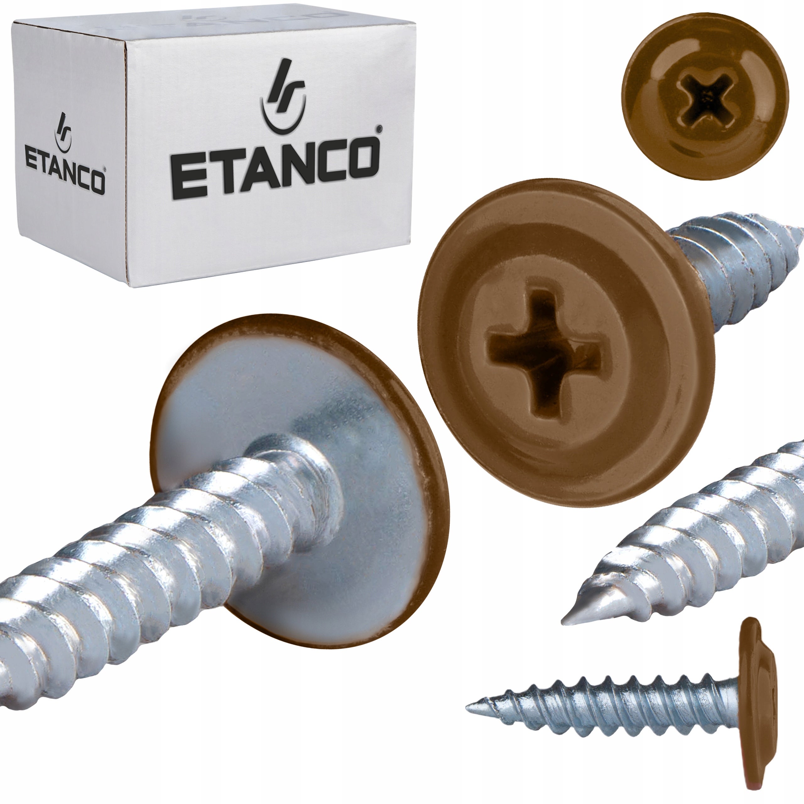 Wkręty podkładkowe Etanco do drewna 4,2x19mm, RAL8003 GM-S 250szt.