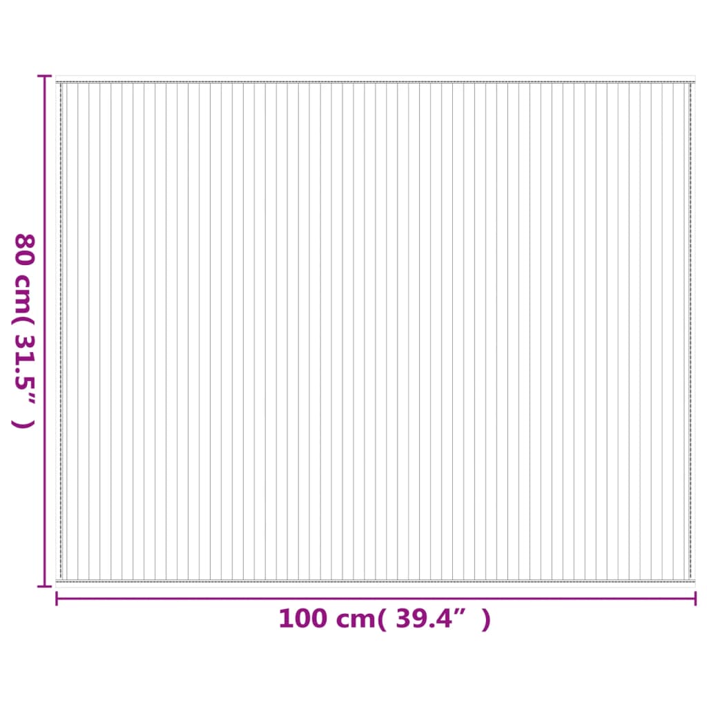 Tapis rectangulaire marron foncé 80x100 bambou - 8