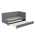 Canapé-lit Extensible Avec Lit Gigogne Et Rangement – Gris, 140x200 Cm, Pin Massif, Multifonction Pour Salon Ou Chambre D’amis