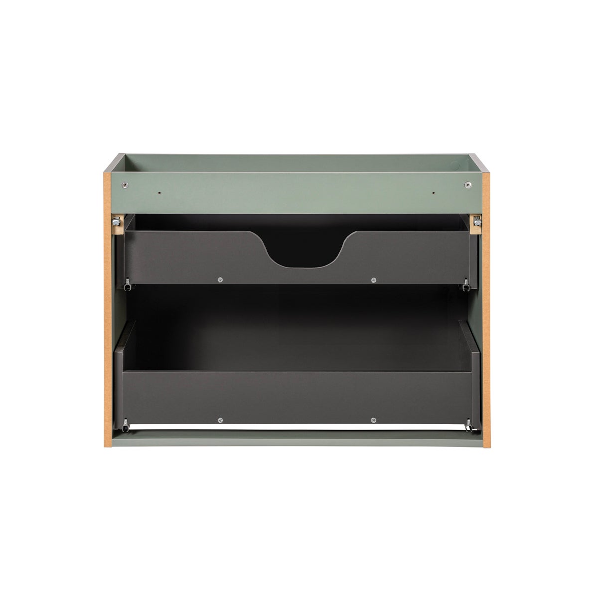 Ensemble meuble simple vasque 80cm 2 tiroirs et colonne Jade Vert et Bois - 7