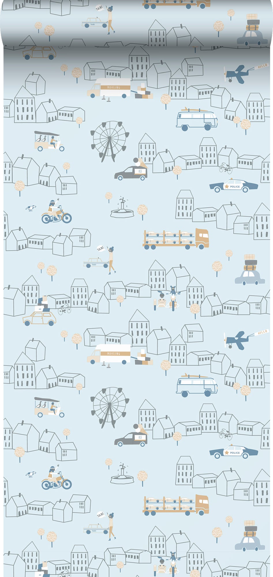 Tapeta samochody jasnoniebieskim - 53 cm x 10 m - SANDERS &amp; SANDERS