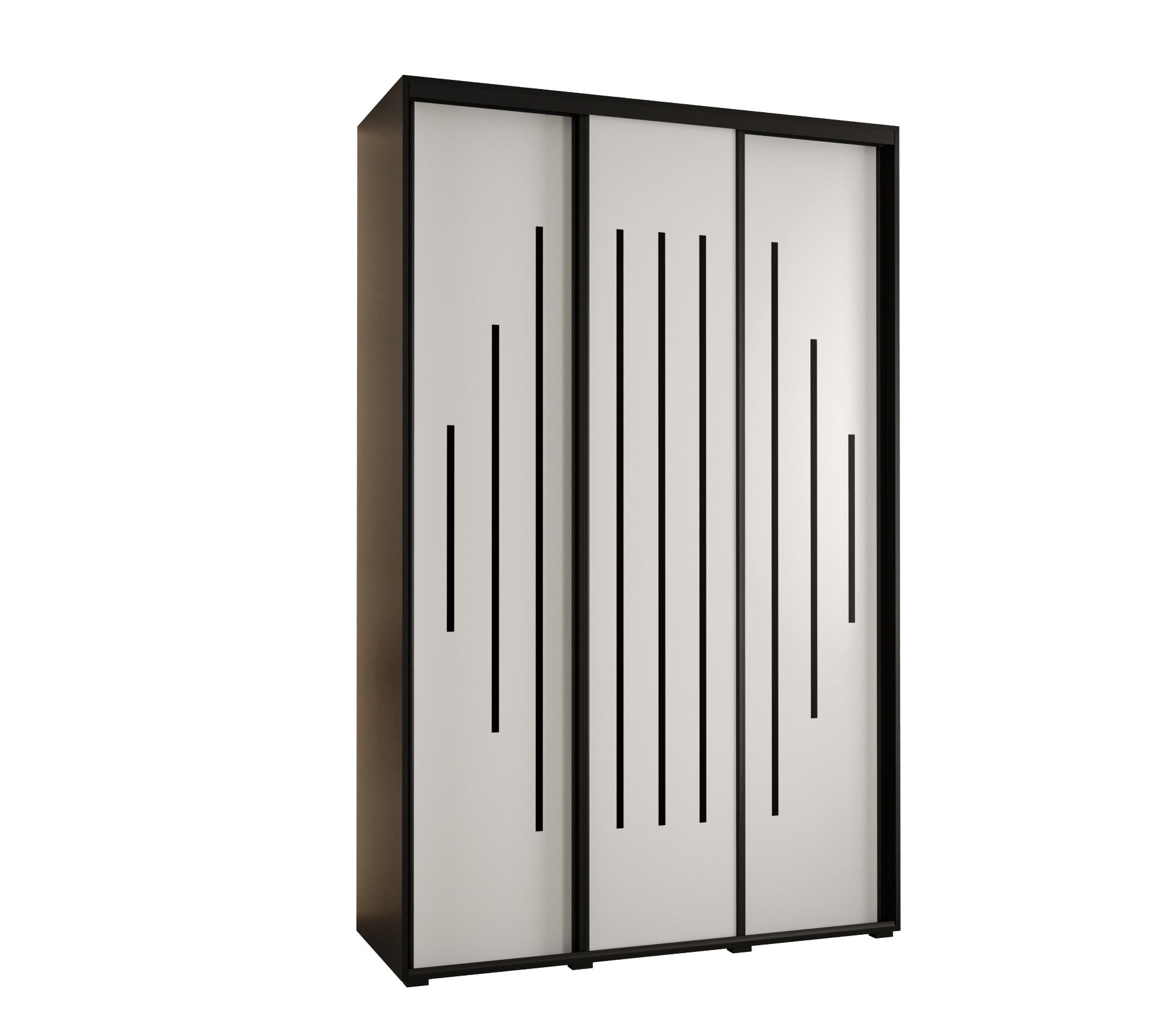 Szafa przesuwna wysoka Davos 12 150 x 45 x 235,2 cm czarny + biały + u. czarny - Abiks Meble