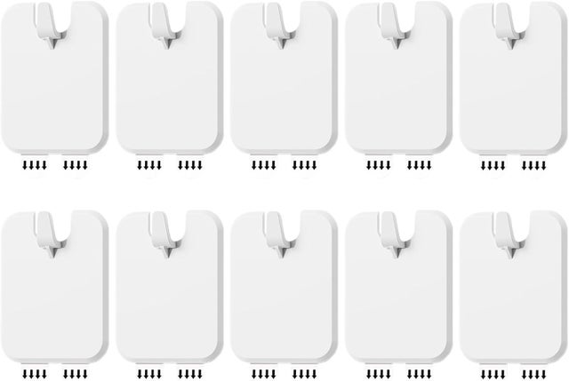 Paquete de 10 ganchos para marcos de fotos, adhesivos para montaje en pared, instalación sin daños, herrajes reutilizables para paneles de yeso, color