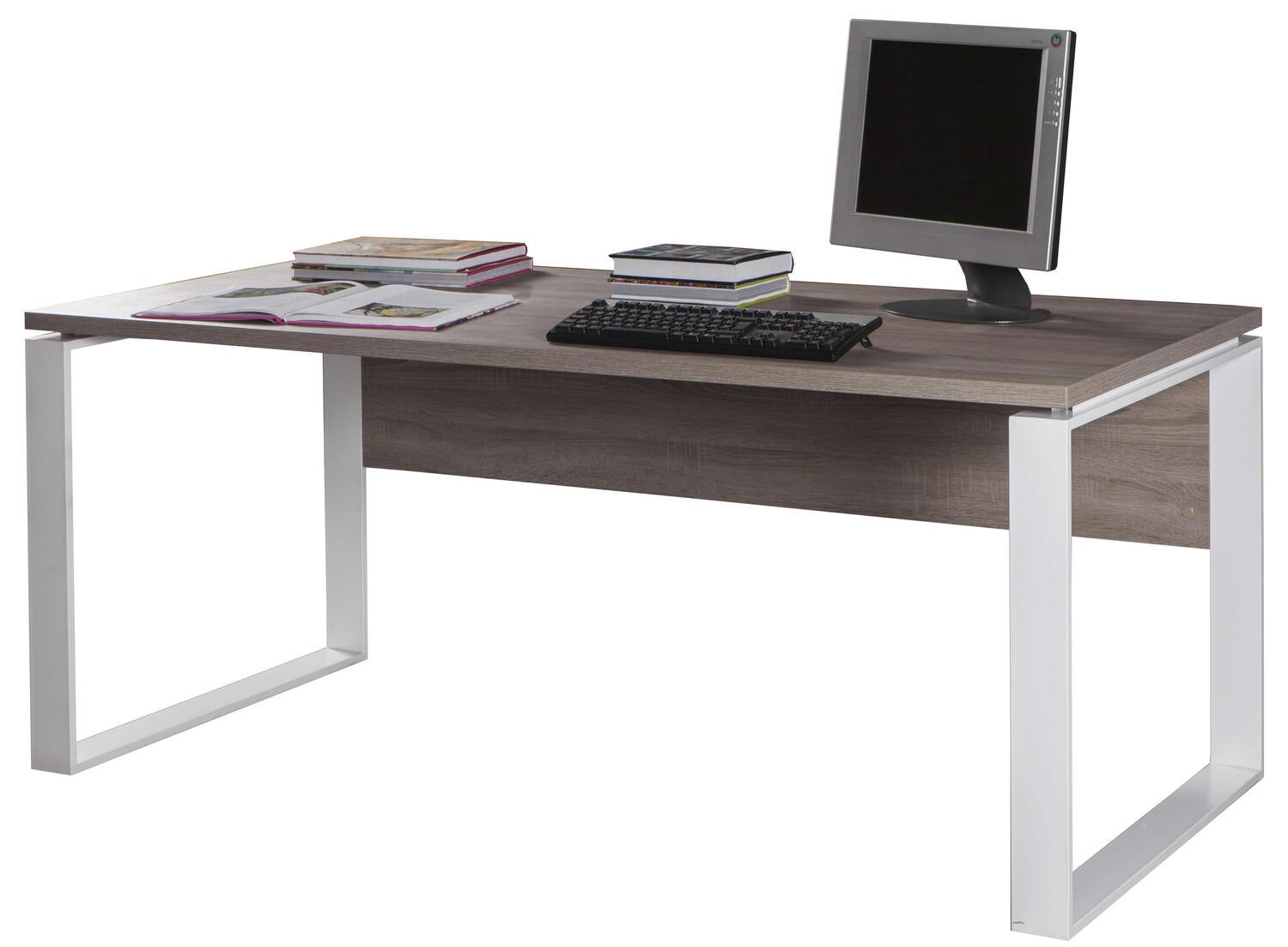 COMPOSAD | Scrivania della Linea DISEGNO, Scrivania PC Moderna, (LxAxP) 170x74,50x80 cm, Colore Rovere Sonoma, per Ufficio, Studio, Made in Italy | Leroy Merlin