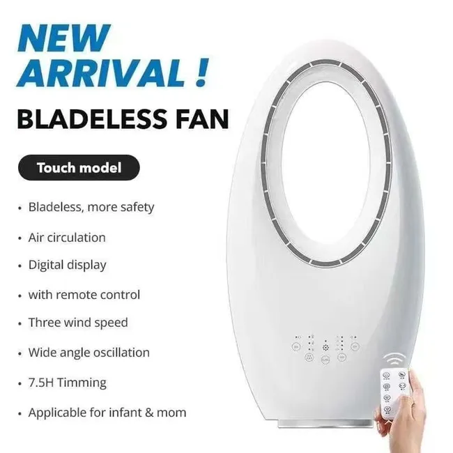 Ventilateur tour silencieux avec écran tactile et télécommande, 3 vitesses, oscillation de 60°, minuterie de 7,5 heures, lumière d'ambiance LED
