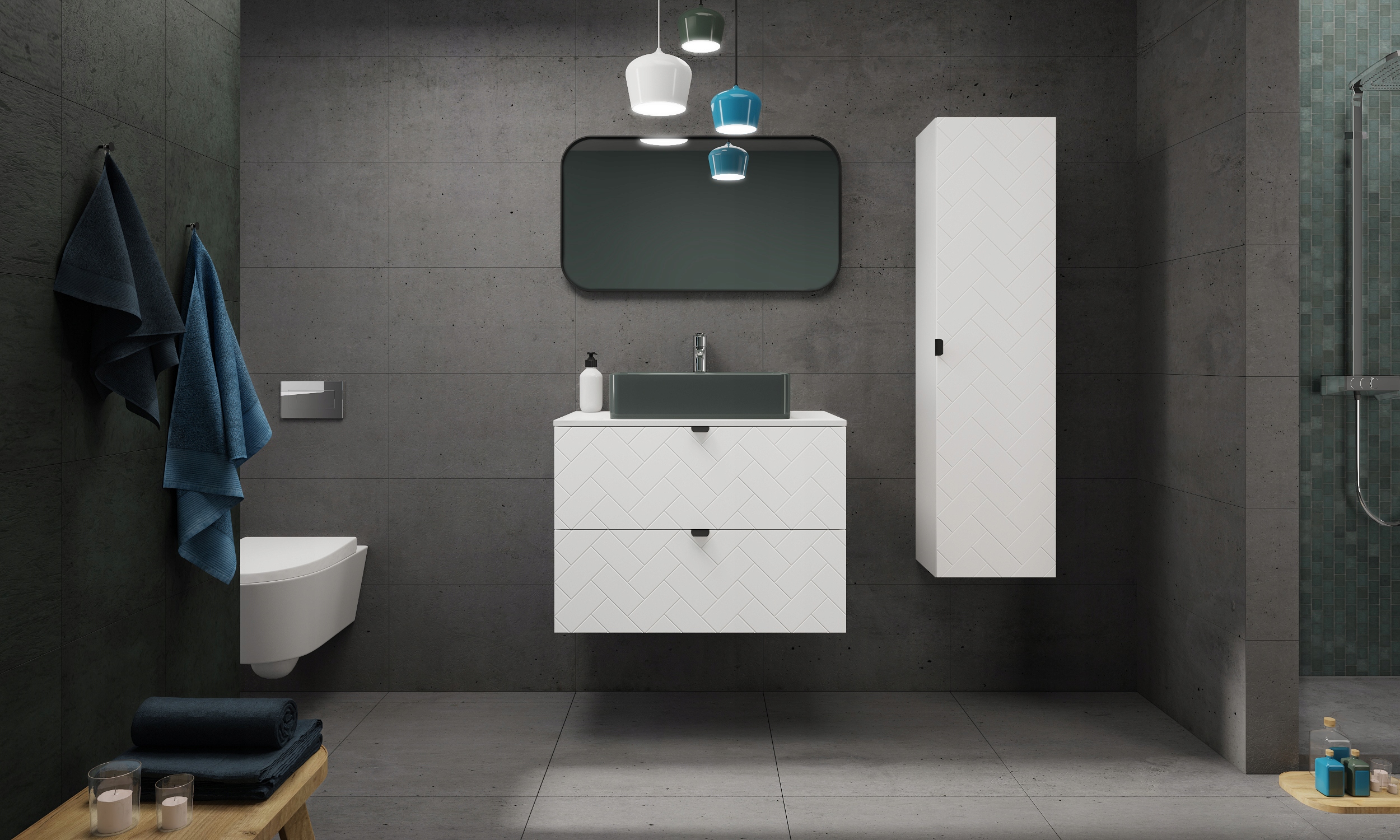 Blat łazienkowy 60 cm biały mat płyta laminowana 16 mm odporny na wilgoć - 5