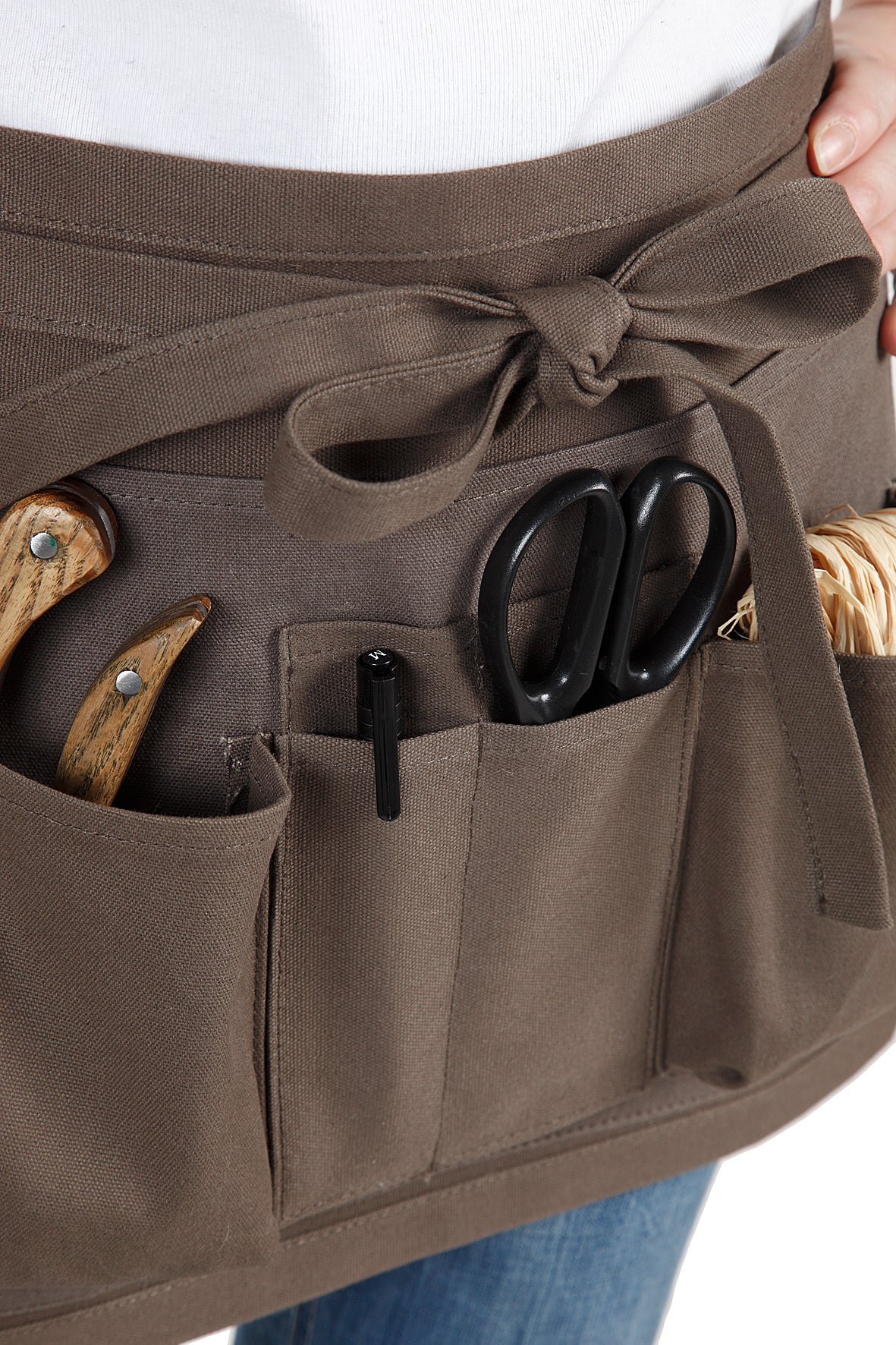 Tablier Court 7 poches 100% Coton Coloris Marron - 4