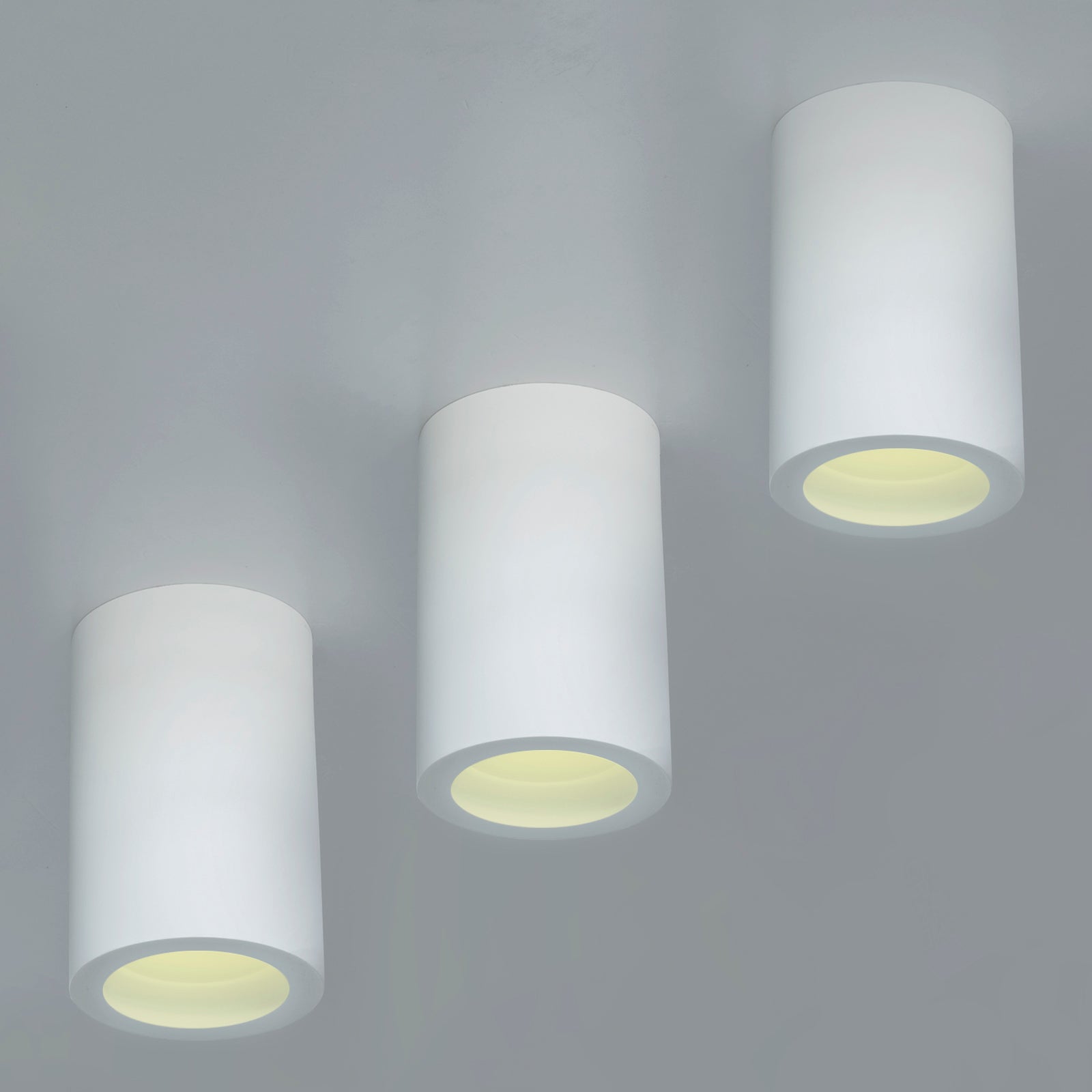 Plafoniera LED GU10 gesso faretto cilindro soffitto luci salotto salone cucina - 2