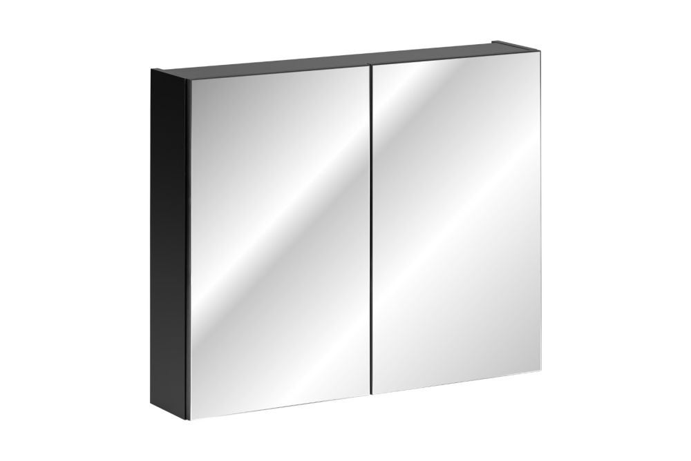 Szafka łazienkowa SANTA FE BLACK 80 cm czarny mat z lustrem