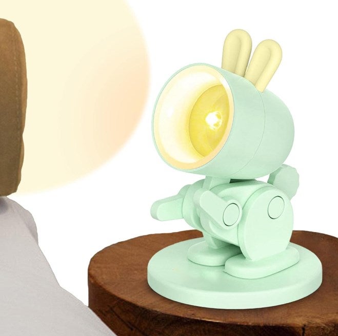 Miniaturowa lampka nocna w kształcie króliczka, lampka nocna na stolik do czytania z magnetyczną podstawą, innowacyjny design, prezent dla dzieci i u - 5