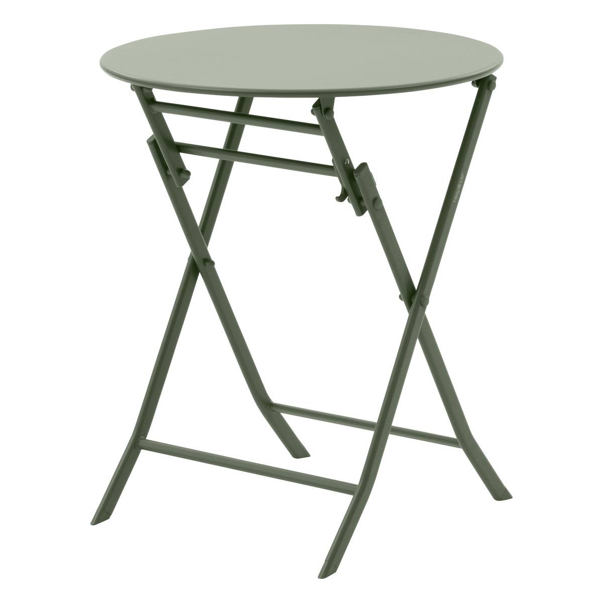 Table à manger de jardin rond en Acier Vert 2 places - 2