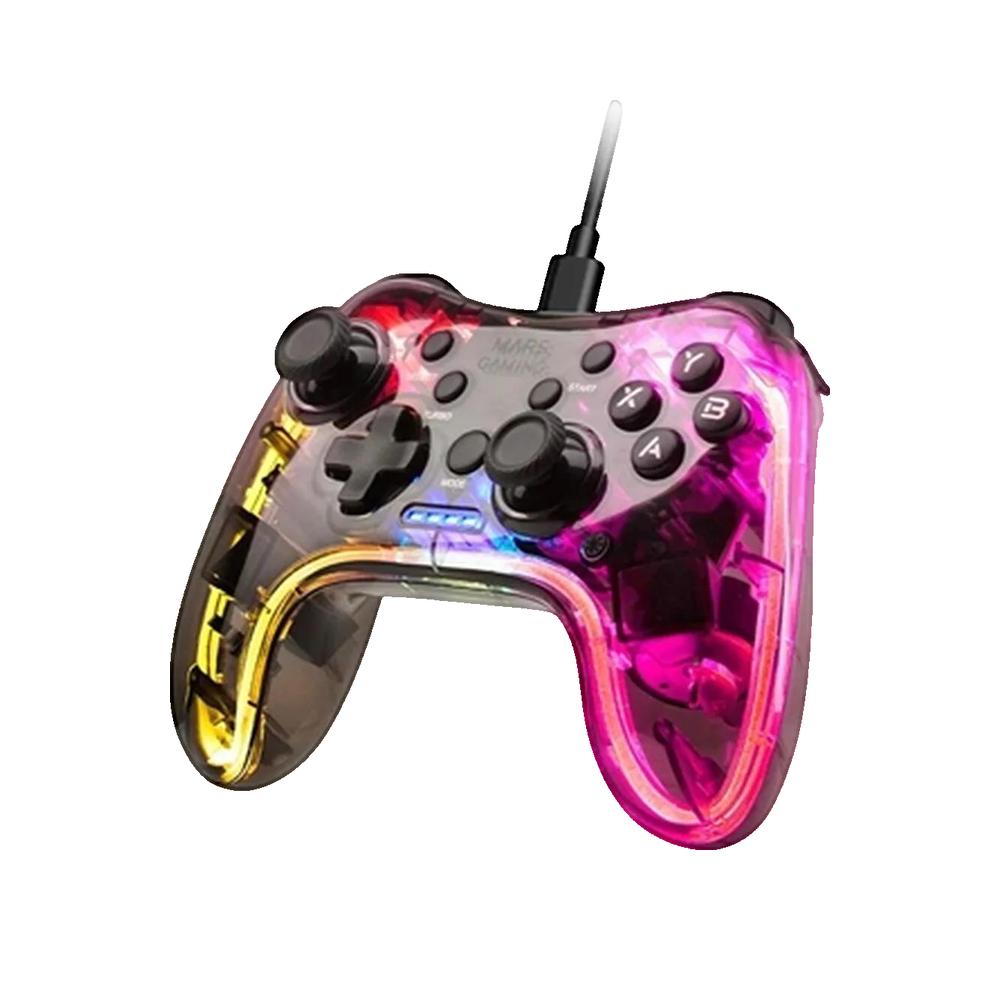 Mars Gaming Mgp-C, Gamepad Profesional Neón Rgb, Vibración Háptica Dual, Joysticks Analógicos, Mando Para Pc, Switch, Ps3, Raspberry Pi, Mac, Android - Imagen 4