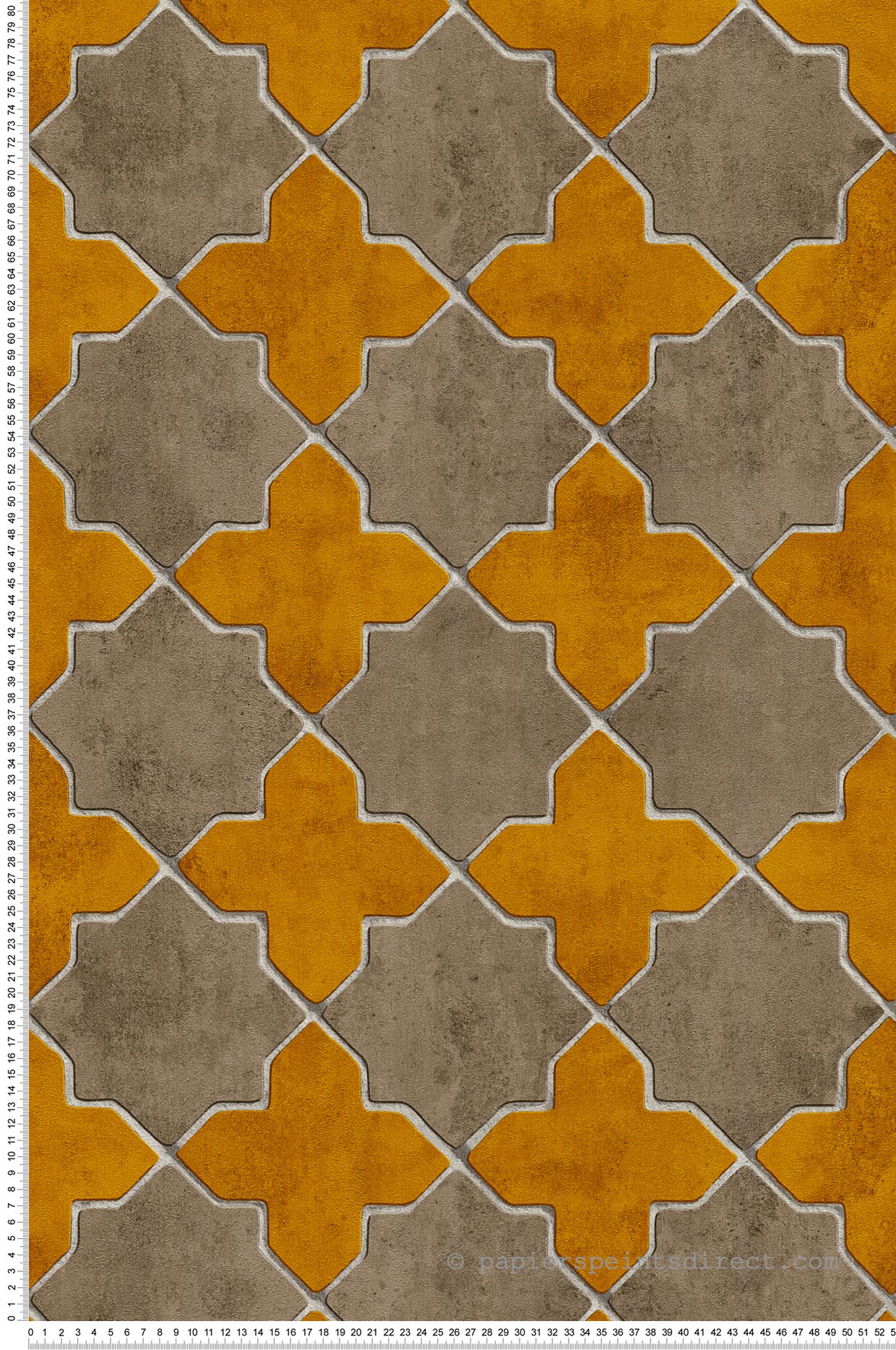 Tapeta motyw płytek beżowymIochry żółtej - 53 cm x 10.05 m - LIVINGWALLS