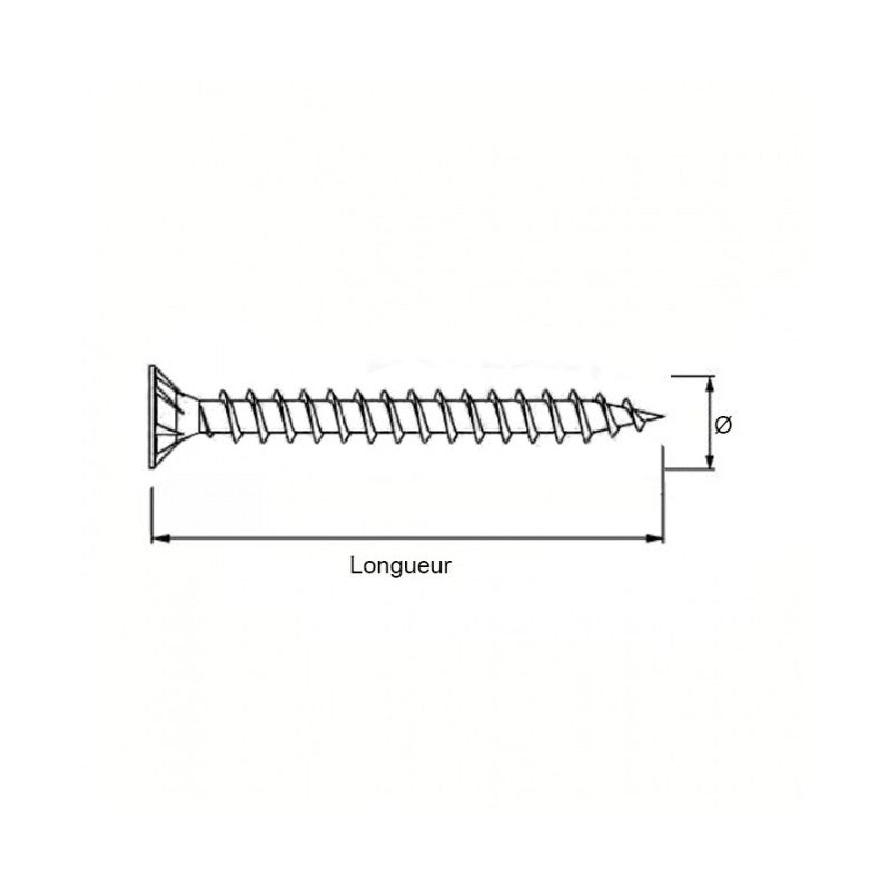 Vis Bois et Aggloméré VBA - tête fraisée, empreinte pozidriv [filetage total ou partiel] (boîte) - 4