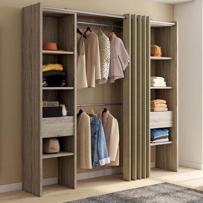 Dressing Extensible Dressing extensible double MERYL 120/180 x 50 x 180 cm hêtre avec ...