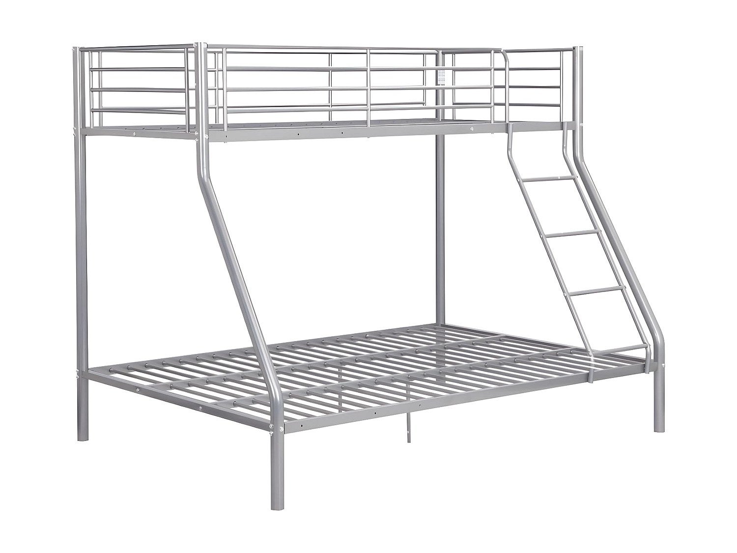 Litera Metálica Para Jóvenes | 90 X 190 Cm | Con Escalera Y Barandillas | Color Blanco | Ahorra Espacio En Habitación