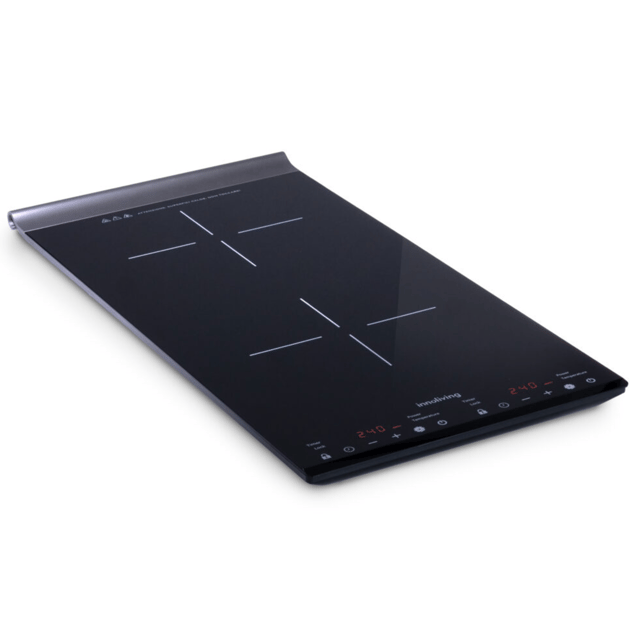 Piastra ad Induzione Doppia Innoliving INN-872, 3100W, Controllo Touch, Superficie in Vetro di Cristallo Nero (Piastra Doppia)