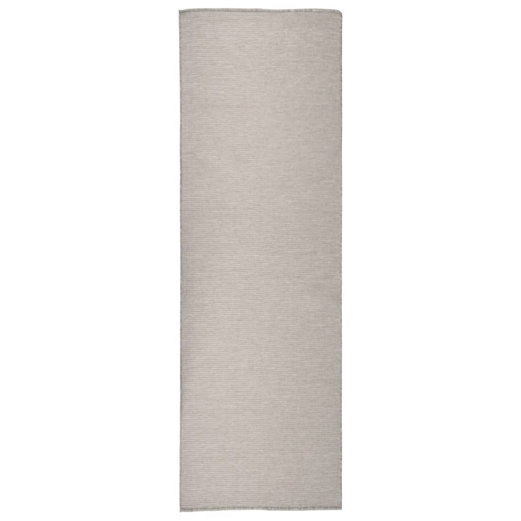 Dywan zewnętrzny o płaskim splocie, 80x250 cm, jasnoszary vidaXL