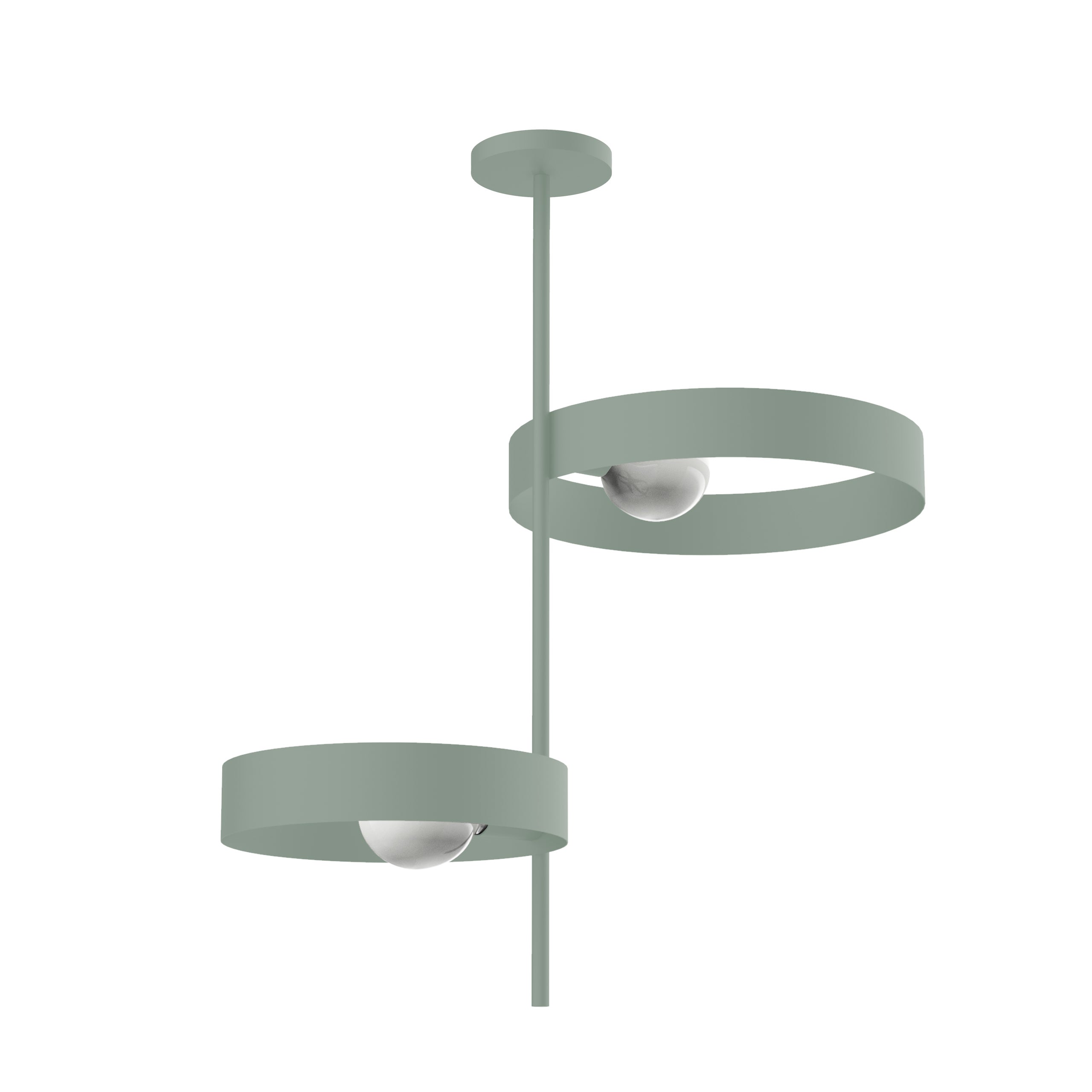 Lumicom | alley lámpara de techo 2xe27 max 42w metal verde opaco 40cm