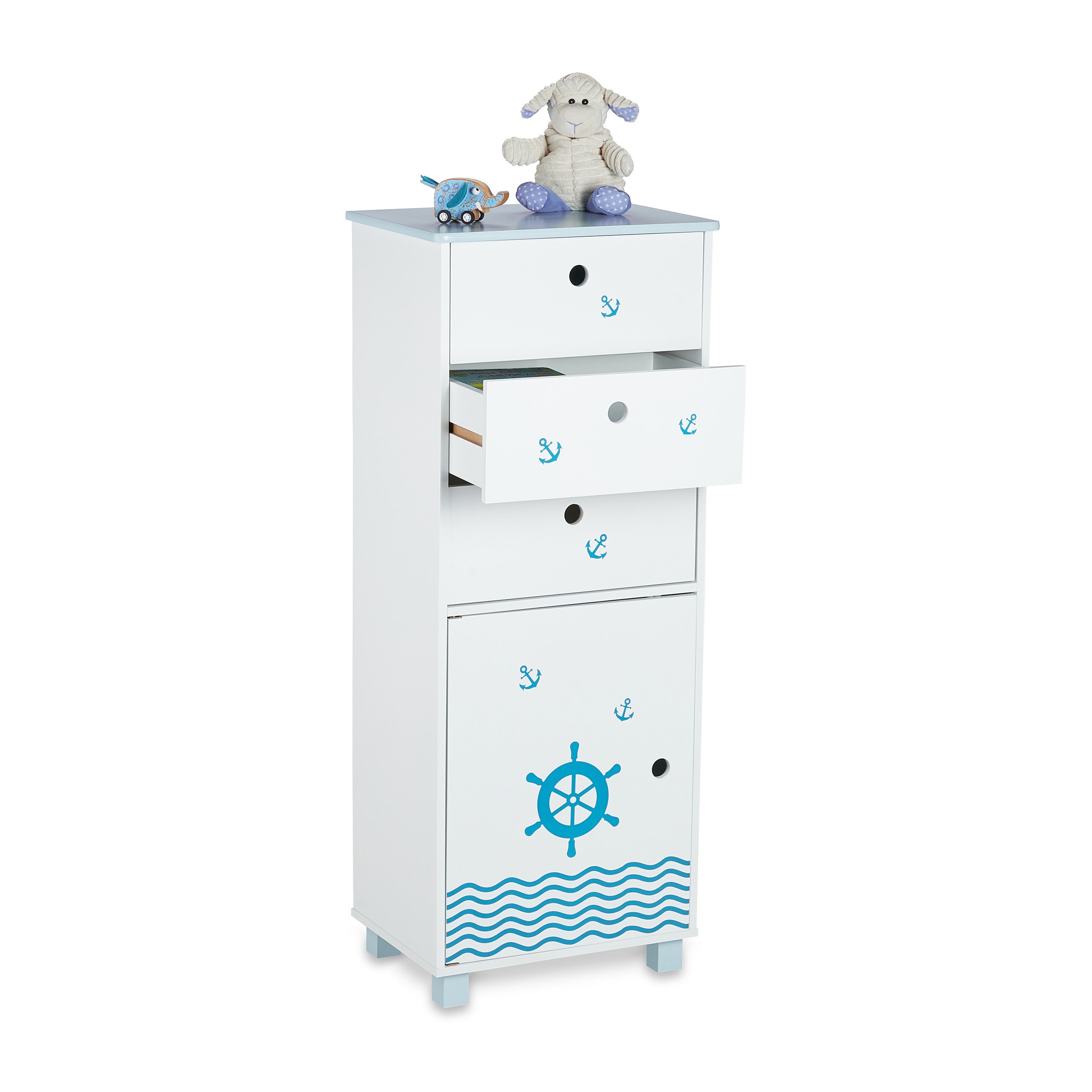 Bibliothèque Enfant 8 Casiers Motif Chien - Dimensions 90x59x30 Cm - En MDF Multicolore - Pour Ranger Livres Et Jouets - 2