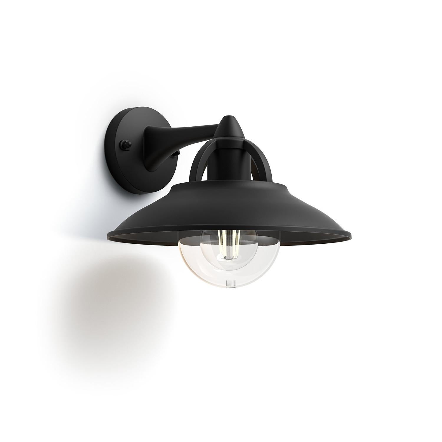 Lampa ścienna Signify Cormorant vintage IP44 czarna