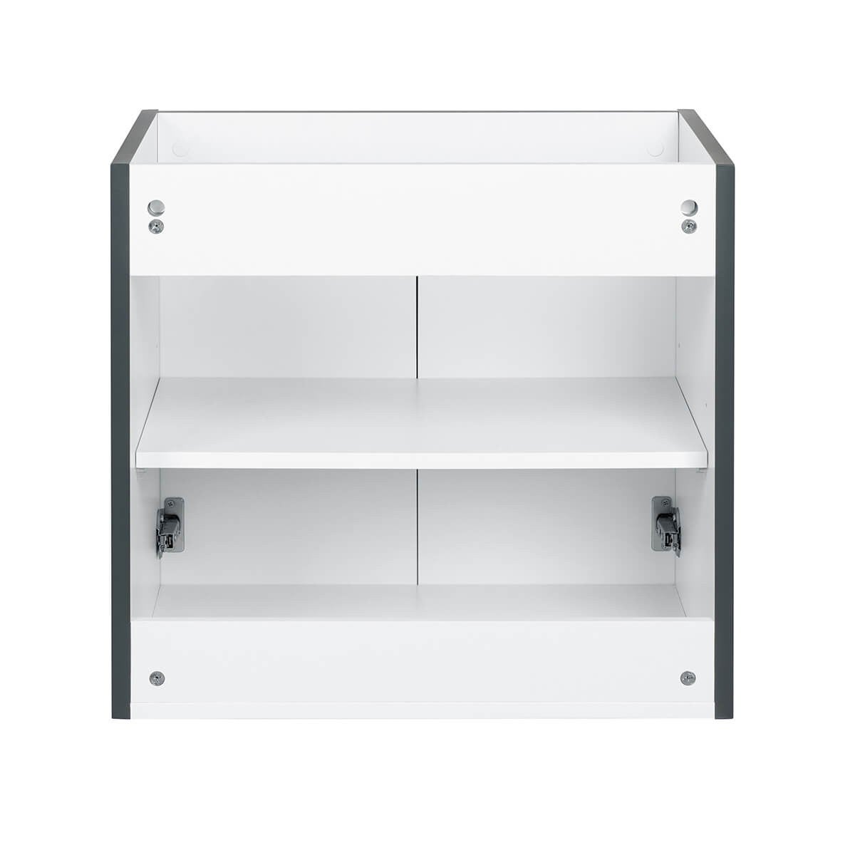 Meuble Prémonté sous vasque Gris 2 portes strié 60CM LINEA - 5