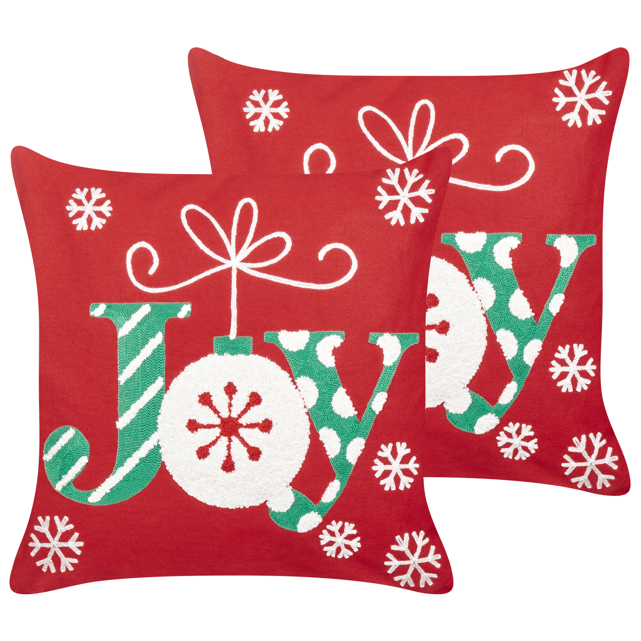 Set de 2 perne decorative GINGERBREAD Bumbac 45 x 45 cm Roșu Model festiv 2buc