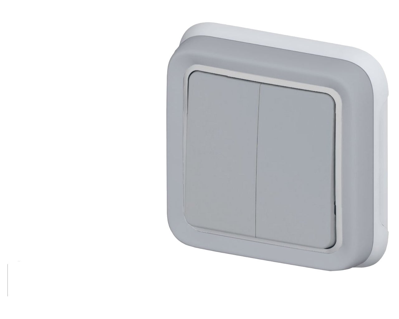 Interrupteur Legrand Chambord Railux – Double Va-et-vient – Gris Clair + Chrome
