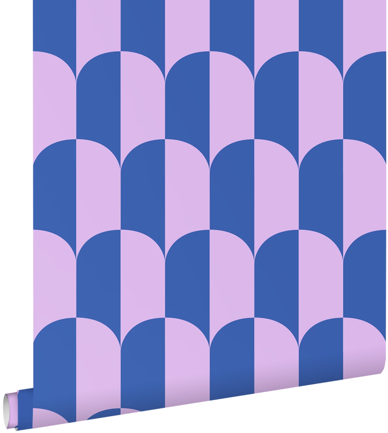 Tapeta motyw art déco liliowo fioletowymIkrólewskiego błękitu - 53 cm x 10.05 m - ESTAHOME