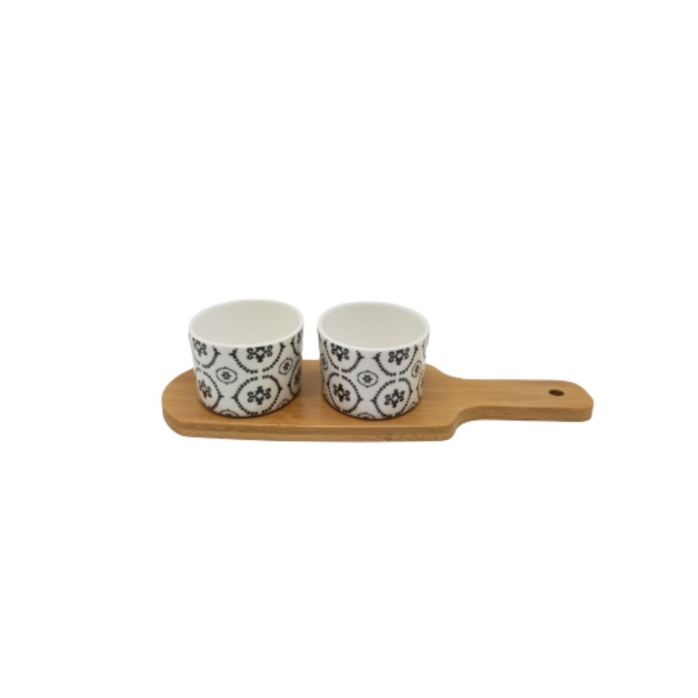 Set Apéritif Bambou Blanc 5 Pièces - Service à Apéro Élégant Et Naturel