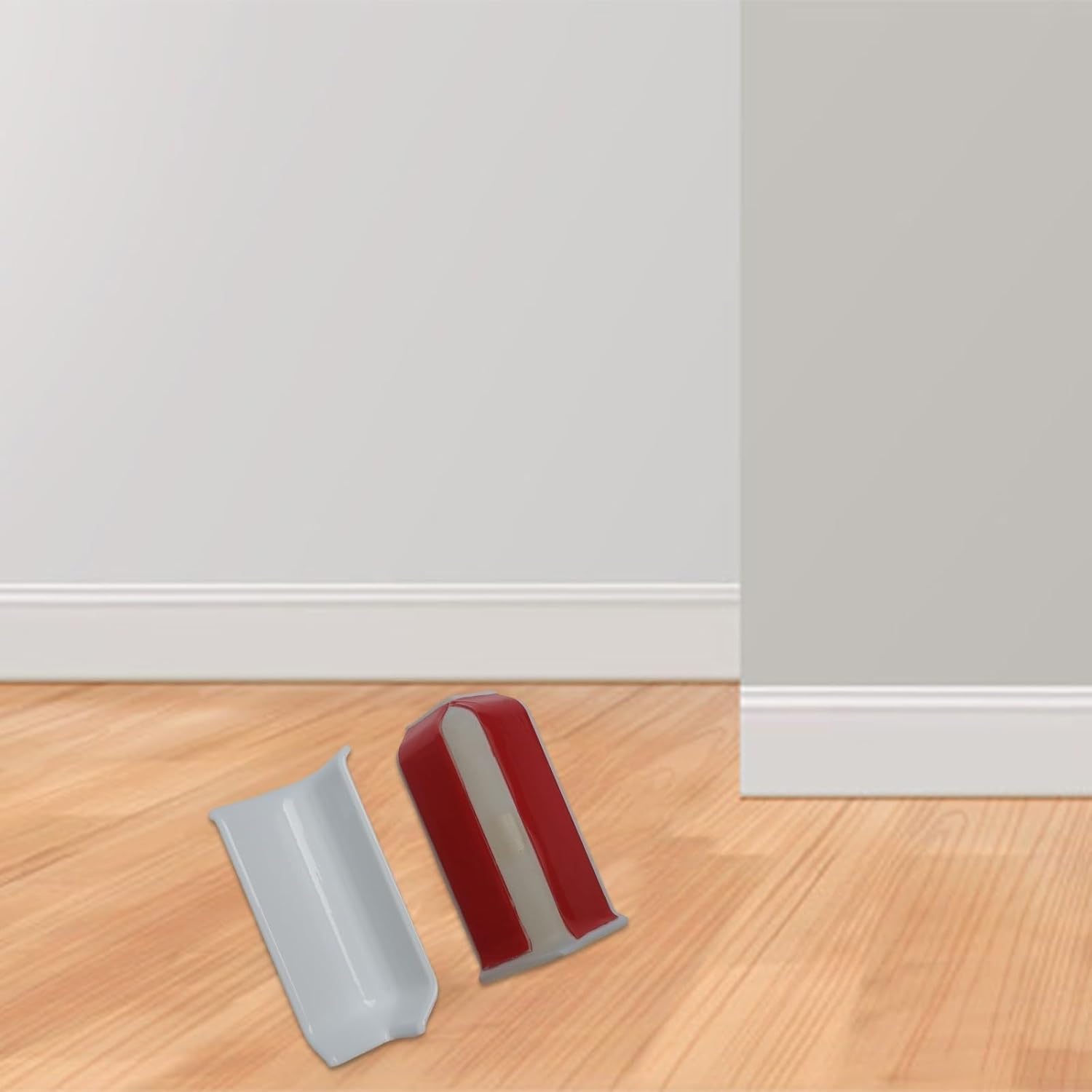 Lot de 6 protections d'angle pour plinthes de 8 cm de hauteur - Connecteurs intérieurs et extérieurs - Pour plinthes de 8 cm de hauteur - gris - 4